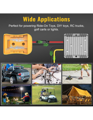 Convertidor de Voltaje 20V a 12V 20A Azocek - Adaptador Batería