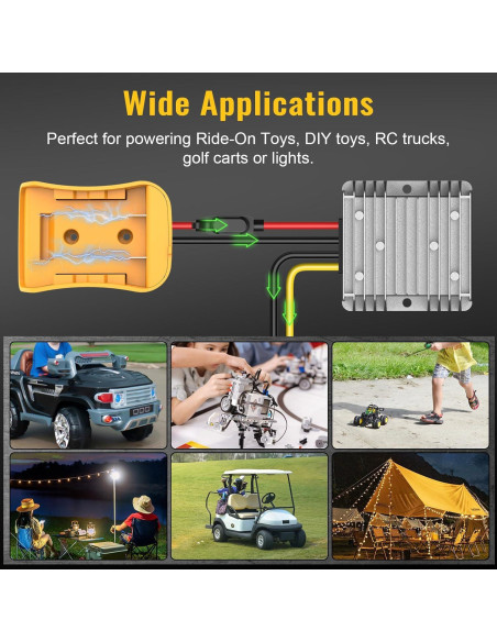 Convertidor de Voltaje 20V a 12V 20A Azocek - Adaptador Batería