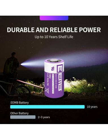 Baterías CR2 EEMB Paquete de 4 Baterías Litio 3V 850mAh