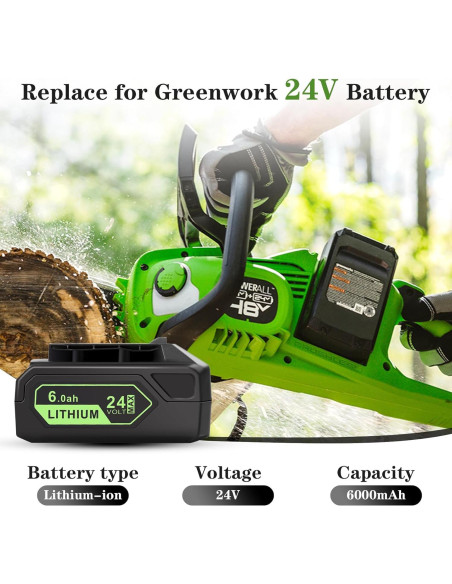Batería de Litio 24V 6.0Ah Greenworks MAX LB24A020