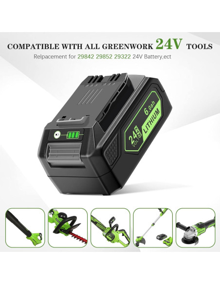 Batería de Litio 24V 6.0Ah Greenworks MAX LB24A020
