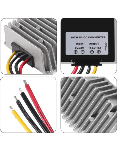 Convertidor Reductor de Voltaje DC 8V-40V a 13.8V 10A AEDIKO