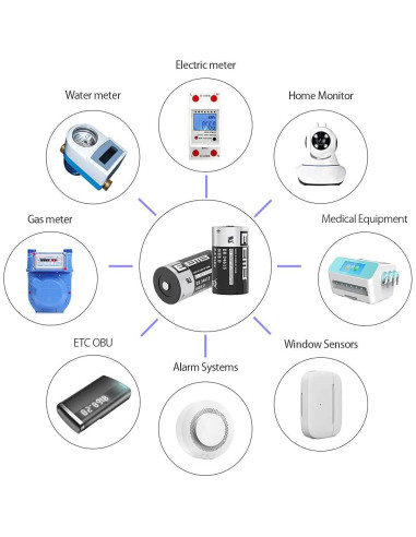 4 Baterías de Litio EEMB ER34615 3.6V 19000mAh No Recargable