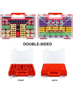 Organizador de Baterías Wekashion con Estuche y Probador - Rojo 2