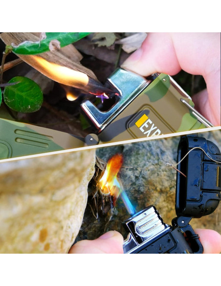 Paquete de 2 Encendedores Impermeables USB Butano Camuflaje Paquete de 2 Encendedores Impermeables USB Butano Camuflaje