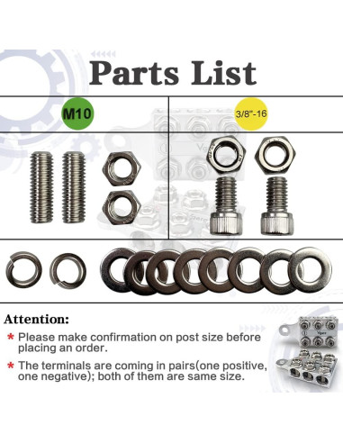 Bloque de Distribución Vgate 12 Vías M10 8AWG a 4/0AWG