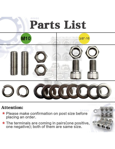 Bloque de Distribución Vgate 12 Vías M10 8AWG a 4/0AWG