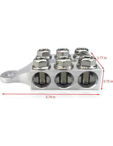 Bloque de Distribución Vgate 12 Vías M10 8AWG a 4/0AWG