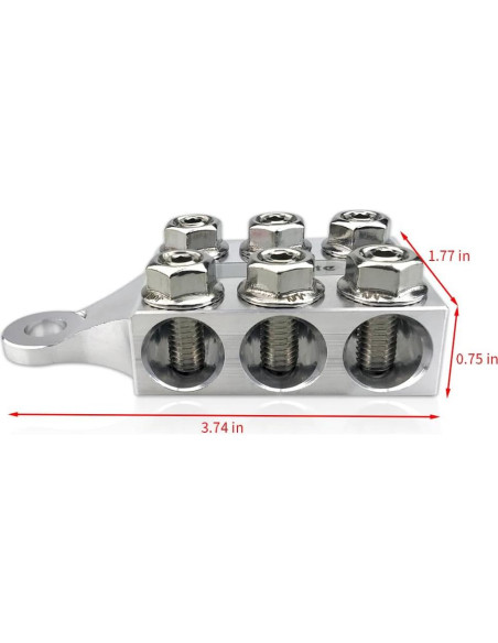 Bloque de Distribución Vgate 12 Vías M10 8AWG a 4/0AWG