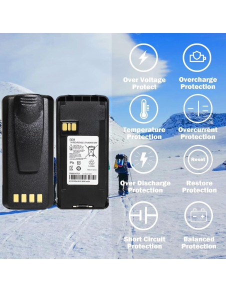 Paquete de 5 Baterías Li-ion 7.4V 2600mAh Motorola PMNN4476A