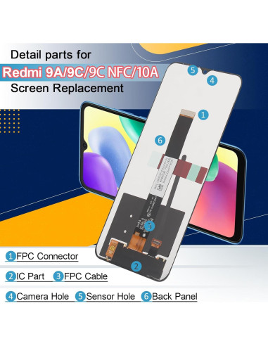 Reemplazo Pantalla LCD Táctil Xiaomi Redmi 9A/9C/10A - Negro