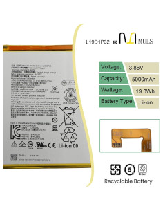 Batería de Reemplazo MULS L19D1P32 5000mAh para Tablet Lenovo 2