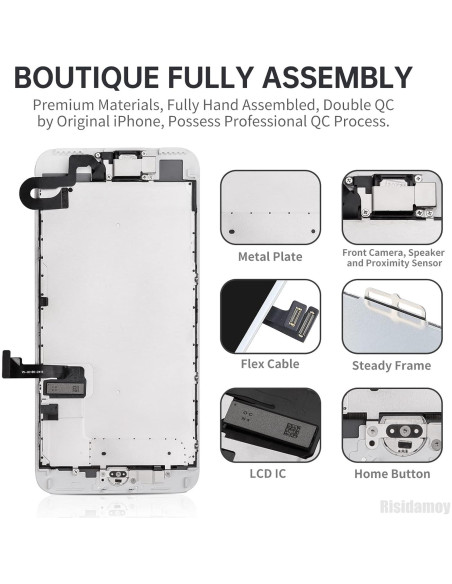 Pantalla LCD Reemplazo iPhone 7 Plus Risidamoy 5.5" Blanca