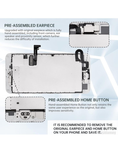 Pantalla LCD Reemplazo iPhone 7 Plus Risidamoy 5.5" Blanca