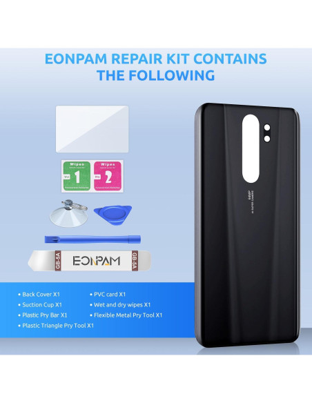 Reemplazo Cristal Trasero Xiaomi Redmi Note 8 Pro Gris