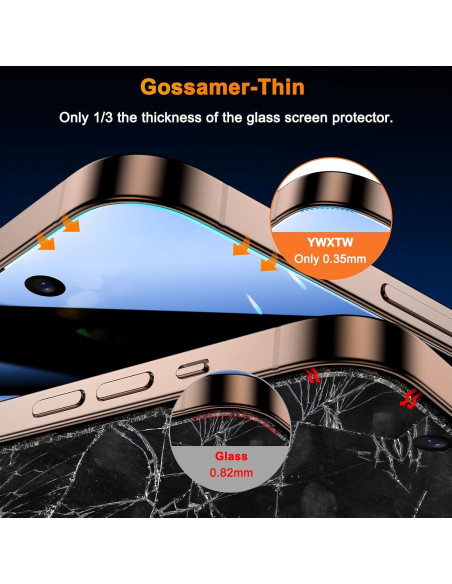 Protector de Pantalla Privado YWXTW para iPhone 16 Pro Max 6.9"