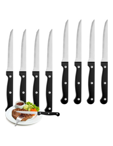 Juego de cuchillos para carne WISKEMA 8 piezas acero inoxidable