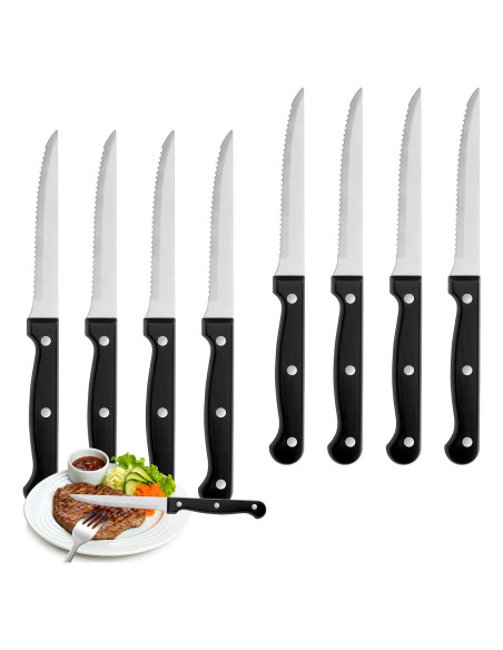 Juego de cuchillos para carne WISKEMA 8 piezas acero inoxidable