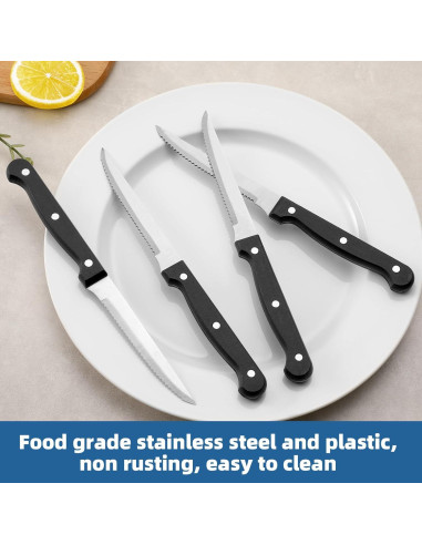 Juego de cuchillos para carne WISKEMA 8 piezas acero inoxidable