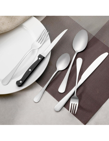 Juego de cuchillos para carne WISKEMA 8 piezas acero inoxidable