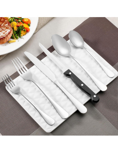 Juego de cuchillos para carne WISKEMA 8 piezas acero inoxidable