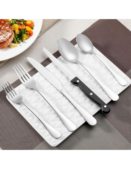 Juego de cuchillos para carne WISKEMA 8 piezas acero inoxidable