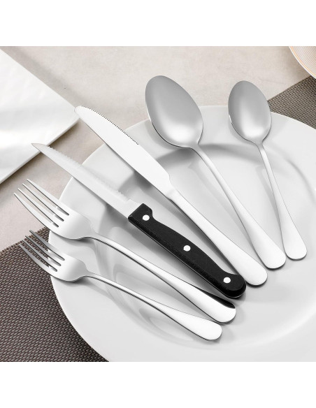 Juego de cuchillos para carne WISKEMA 8 piezas acero inoxidable