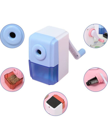 Sacapuntas Manual QIRUIRED Azul con Cuchilla de Acero