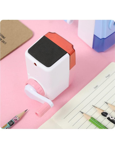 Sacapuntas Manual QIRUIRED Azul con Cuchilla de Acero