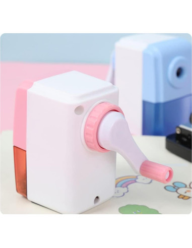 Sacapuntas Manual QIRUIRED Azul con Cuchilla de Acero