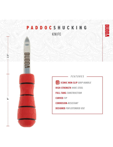 Cuchillo para abrir ostras BUBBA con hoja de acero inoxidable 6.35 cm