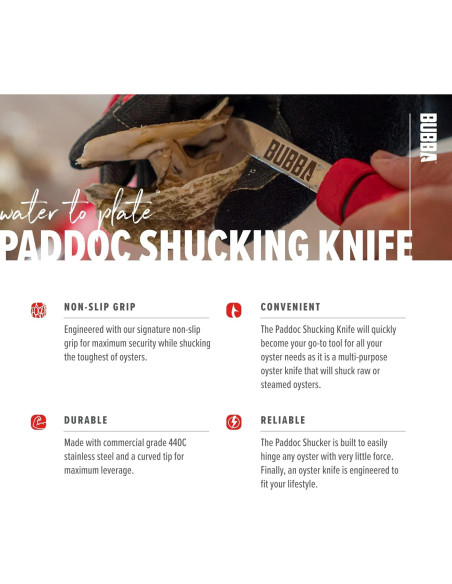 Cuchillo para abrir ostras BUBBA con hoja de acero inoxidable 6.35 cm