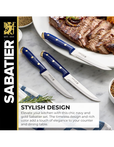 Juego de cuchillos forjados 14 piezas Sabatier acero inoxidable