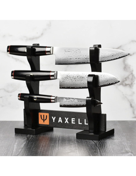 Juego de cuchillos Yaxell Ypsilon SG2, 3 piezas con soporte