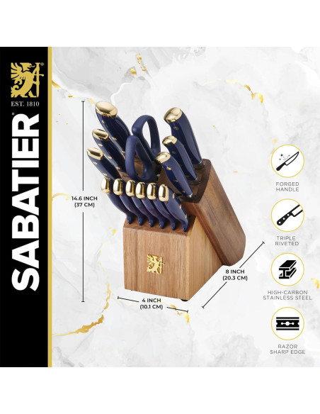 Juego de cuchillos forjados 14 piezas Sabatier acero inoxidable