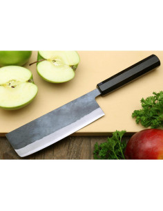 Cuchillo Chef Nakiri Yoshihiro Kurouchi 165mm Acero Azul 2