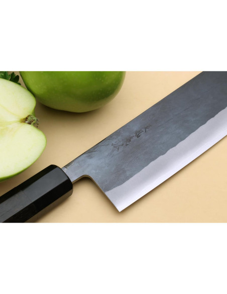 Cuchillo Chef Nakiri Yoshihiro Kurouchi 165mm Acero Azul