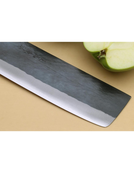 Cuchillo Chef Nakiri Yoshihiro Kurouchi 165mm Acero Azul
