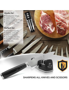 Afilador de cuchillos Zulay 2 etapas + Guante resistente 2