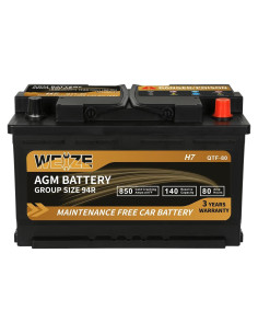 Batería AGM WEIZE 94R 12V 80Ah 850CCA Automotriz
