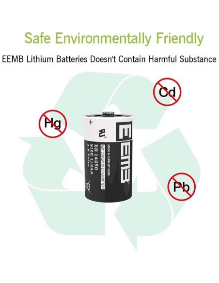 Batería de Litio EEMB ER14250 3.6V 1200mAh 1/2AA No Recargable