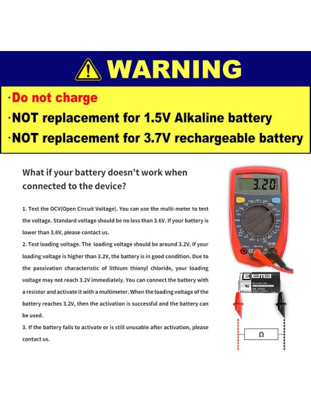 Batería de Litio EEMB ER14250 3.6V 1200mAh 1/2AA No Recargable
