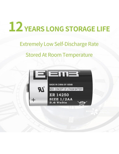 Batería de Litio EEMB ER14250 3.6V 1200mAh 1/2AA No Recargable