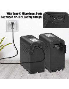 Batería JYJZPB NP-F970 8800mAh con USB y Pantalla LCD 2