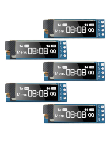 Módulo de Pantalla OLED I2C Frienda 0.91" 5 Piezas Blanco
