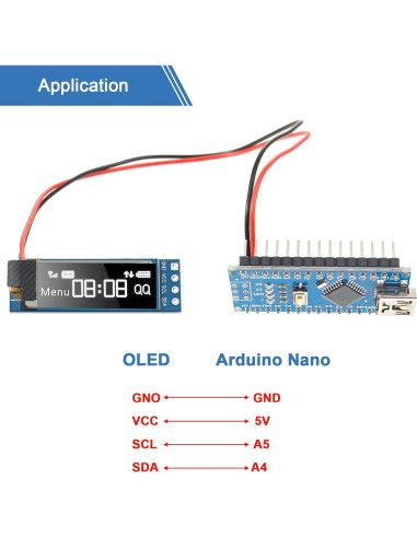 Módulo de Pantalla OLED I2C Frienda 0.91" 5 Piezas Blanco
