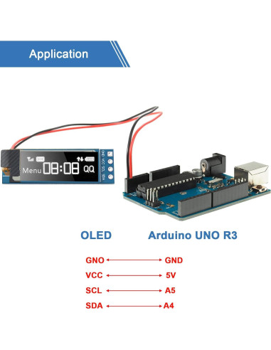Módulo de Pantalla OLED I2C Frienda 0.91" 5 Piezas Blanco