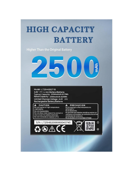 Batería de Reemplazo Xeceor 2500mAh para LT25H426271B