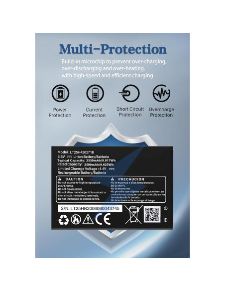 Batería de Reemplazo Xeceor 2500mAh para LT25H426271B