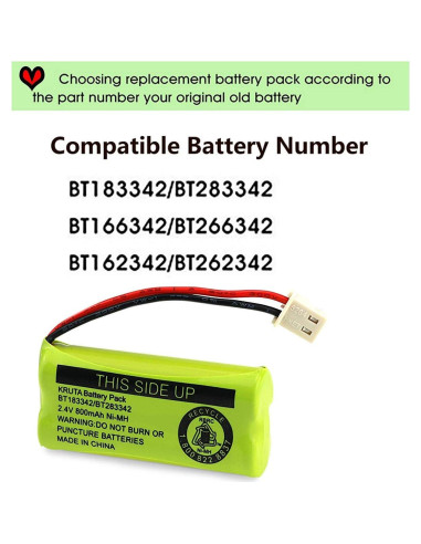 Batería Kruta BT183342 Compatible con Teléfonos AT&T y VTech